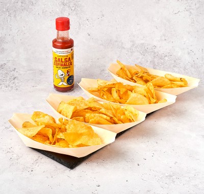 Chips de patata con salsa espinaler